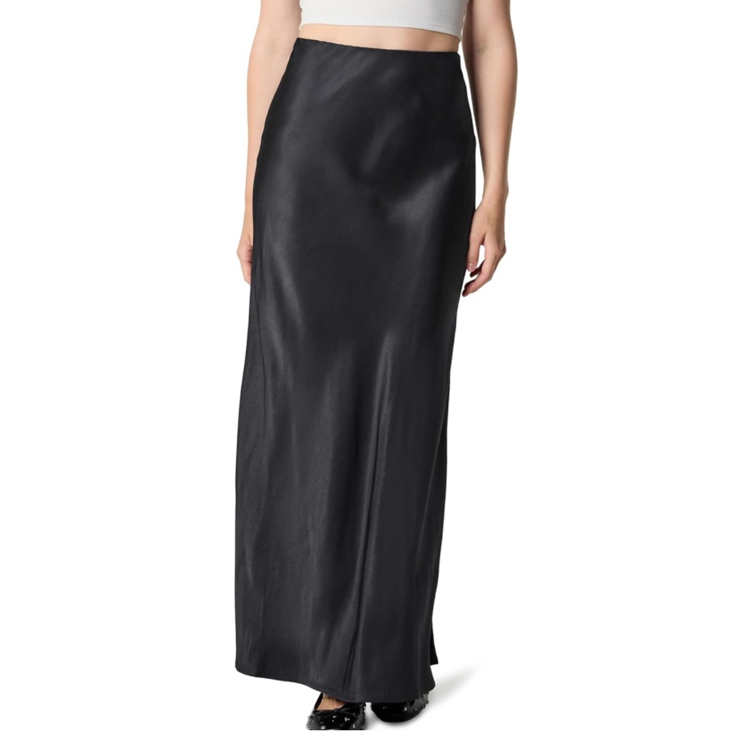 Jessica Mcclintock Scott Mcclintock Black Silky Sheen Maxi Skirt